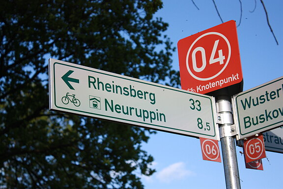 Durch Klick zum vergrößern Beispiel für einen Knotenpunktwegweiser