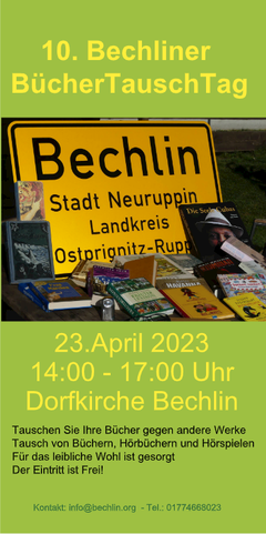 Flyer zum BücherTauschTag in Bechlin